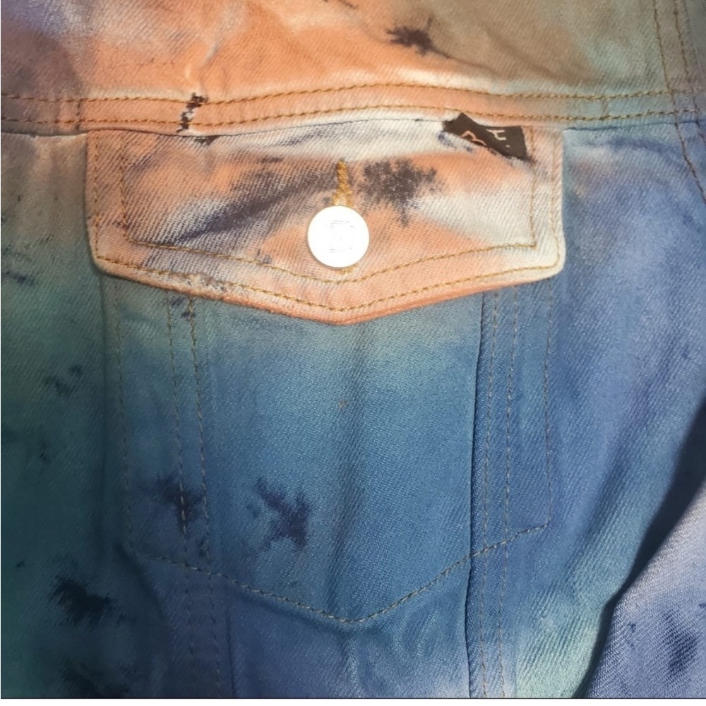 Sz 2xl Dope brand Multicolor Tie-Dye Denim Jacket - Picture 3 of 3
